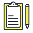Clipboard og pen ikon